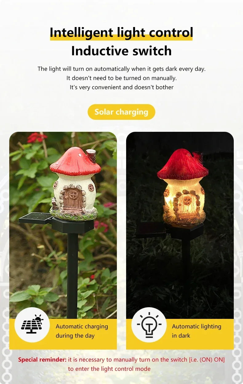 Solar Powered Fairy House Lawn Lamp