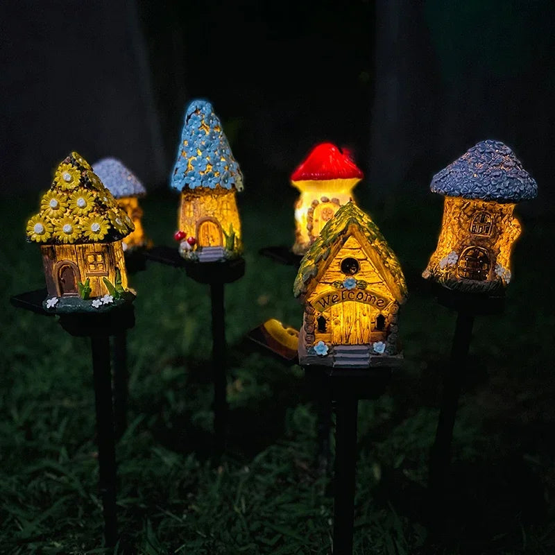 Solar Powered Fairy House Lawn Lamp