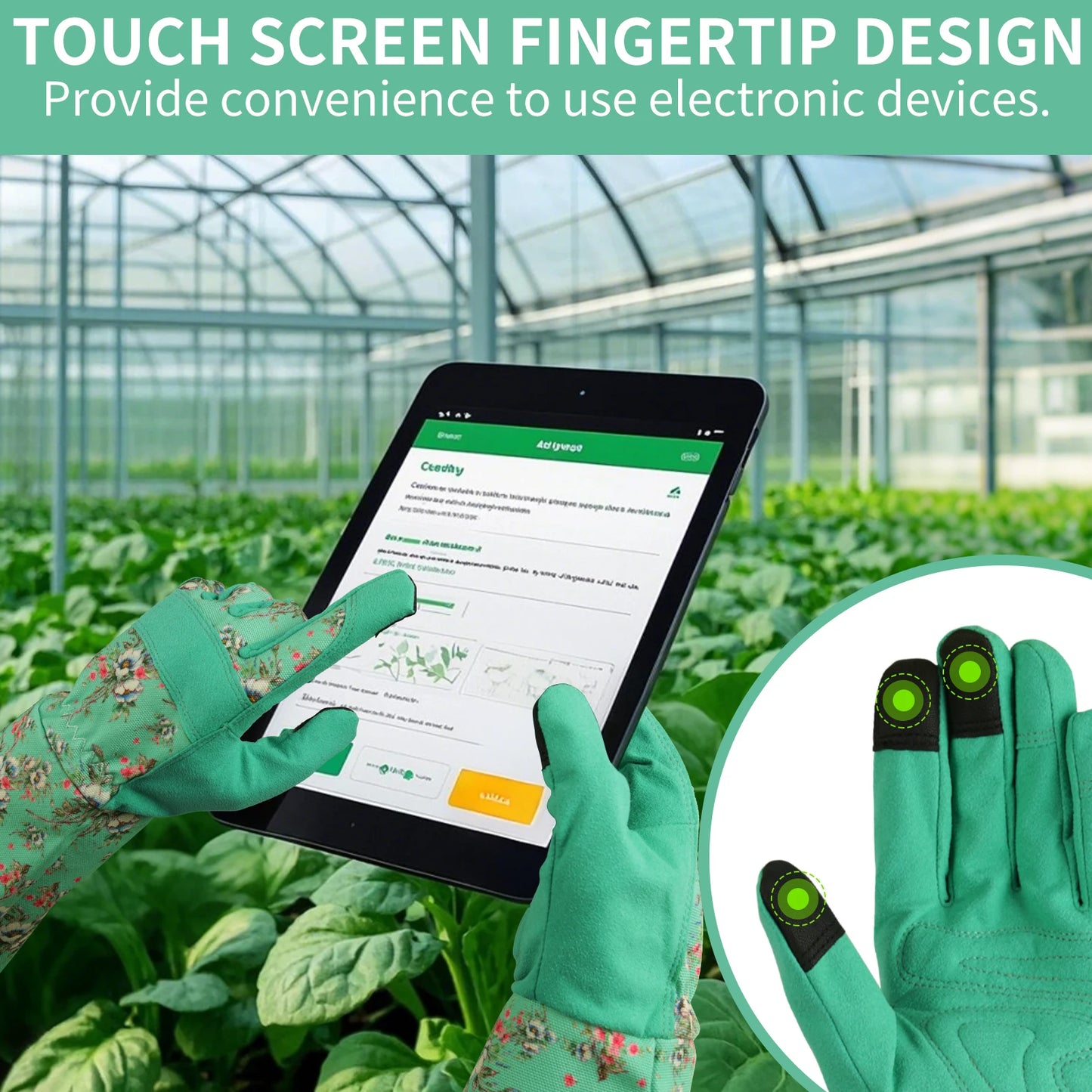 Flower Power - Breathable leather Garden Gloves with Grips