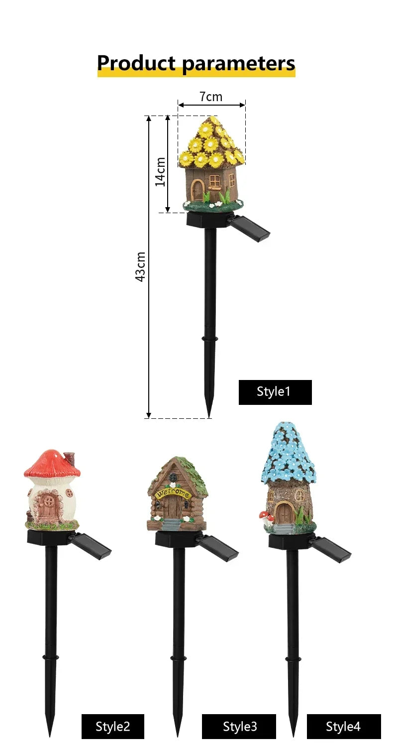Solar Powered Fairy House Lawn Lamp