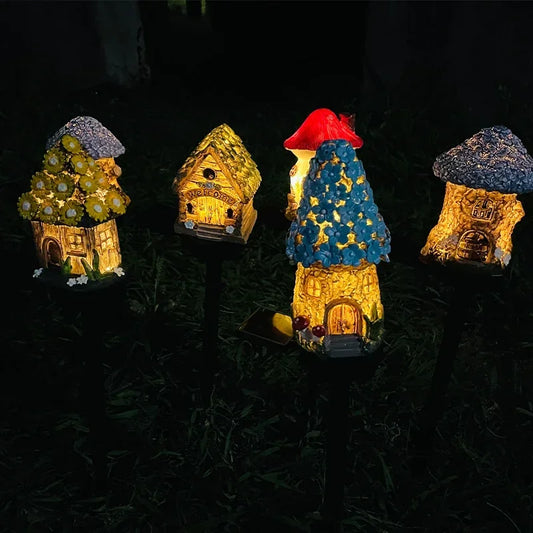 Solar Powered Fairy House Lawn Lamp