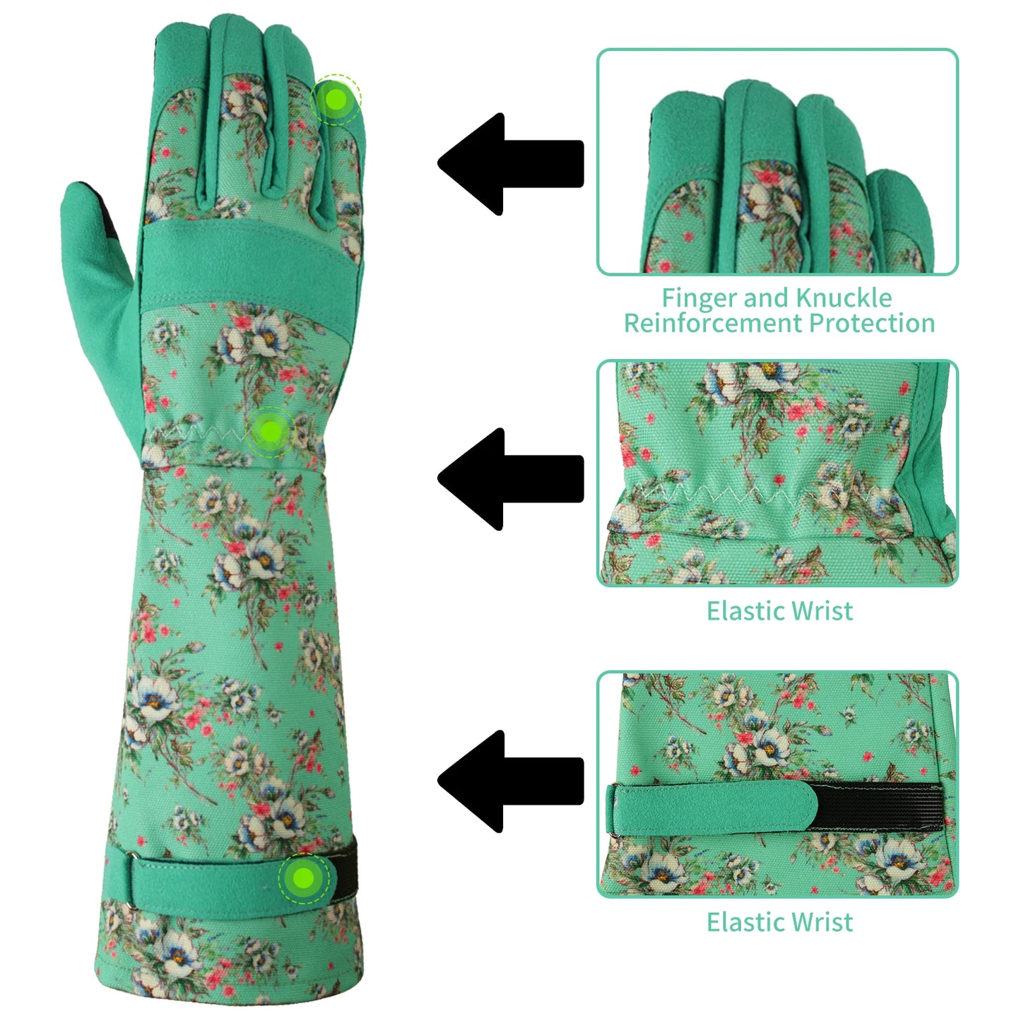 Flower Power - Breathable leather Garden Gloves with Grips