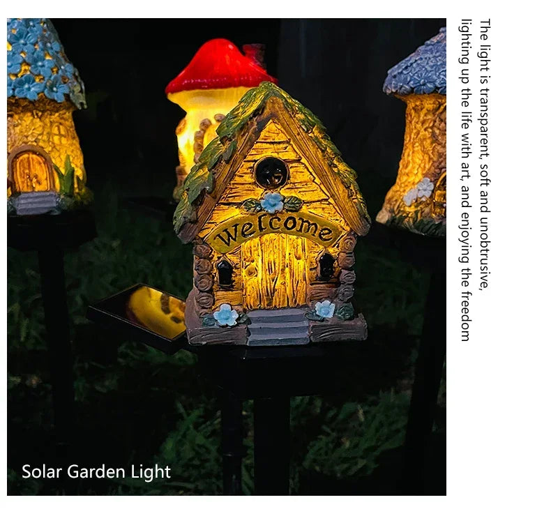 Solar Powered Fairy House Lawn Lamp