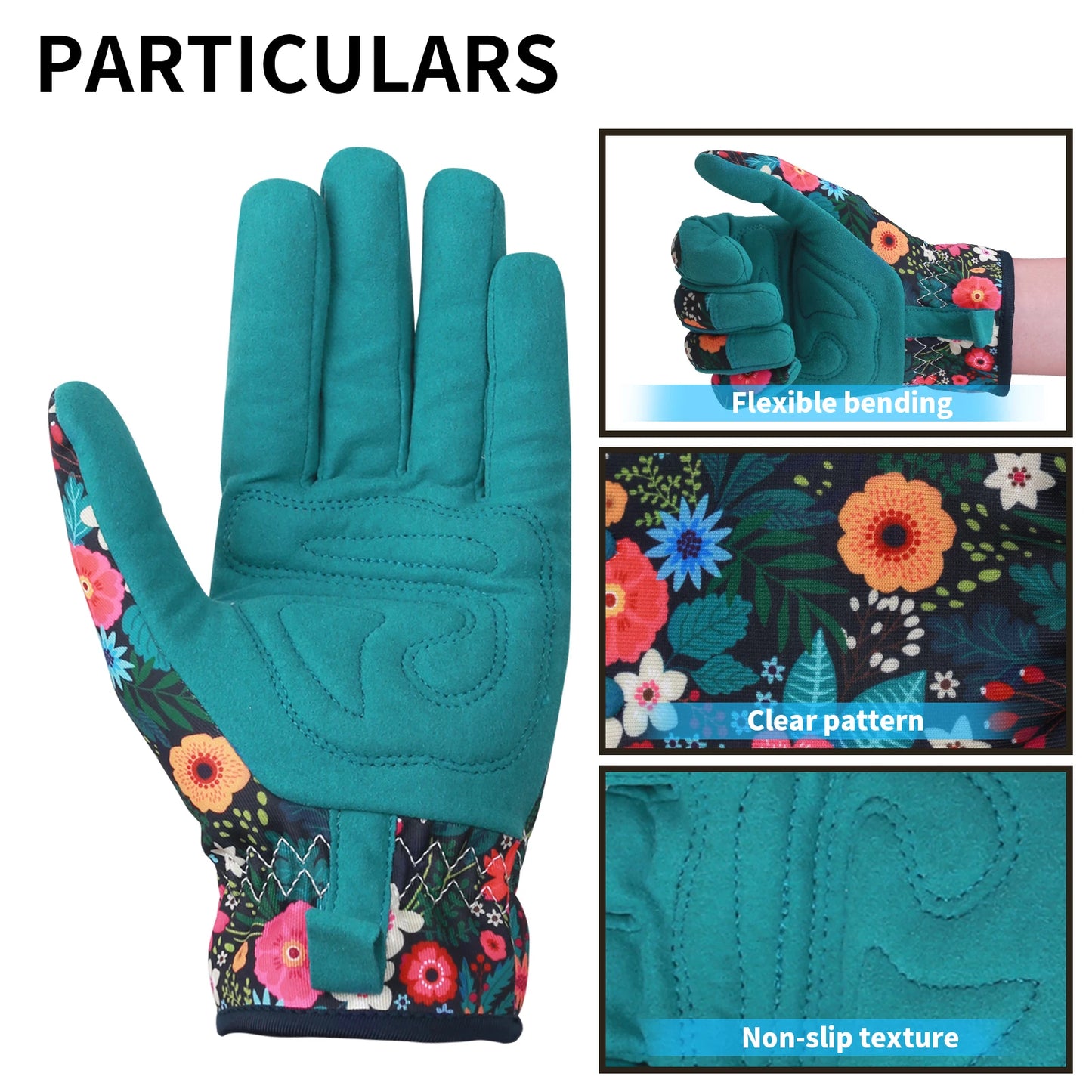 Flower Power - Breathable leather Garden Gloves with Grips