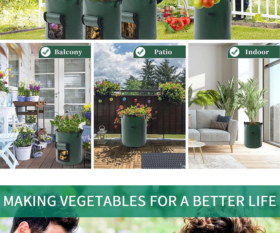 Garden Grow Bags - 3,5,7, &10 Gallon