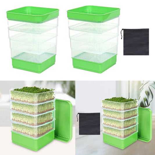 Seed Sprouting Kits Versatile Sprouts Grower Indoor Gardening Plant Germination Trays for Broccoli Alfalfa Seeds Wheat