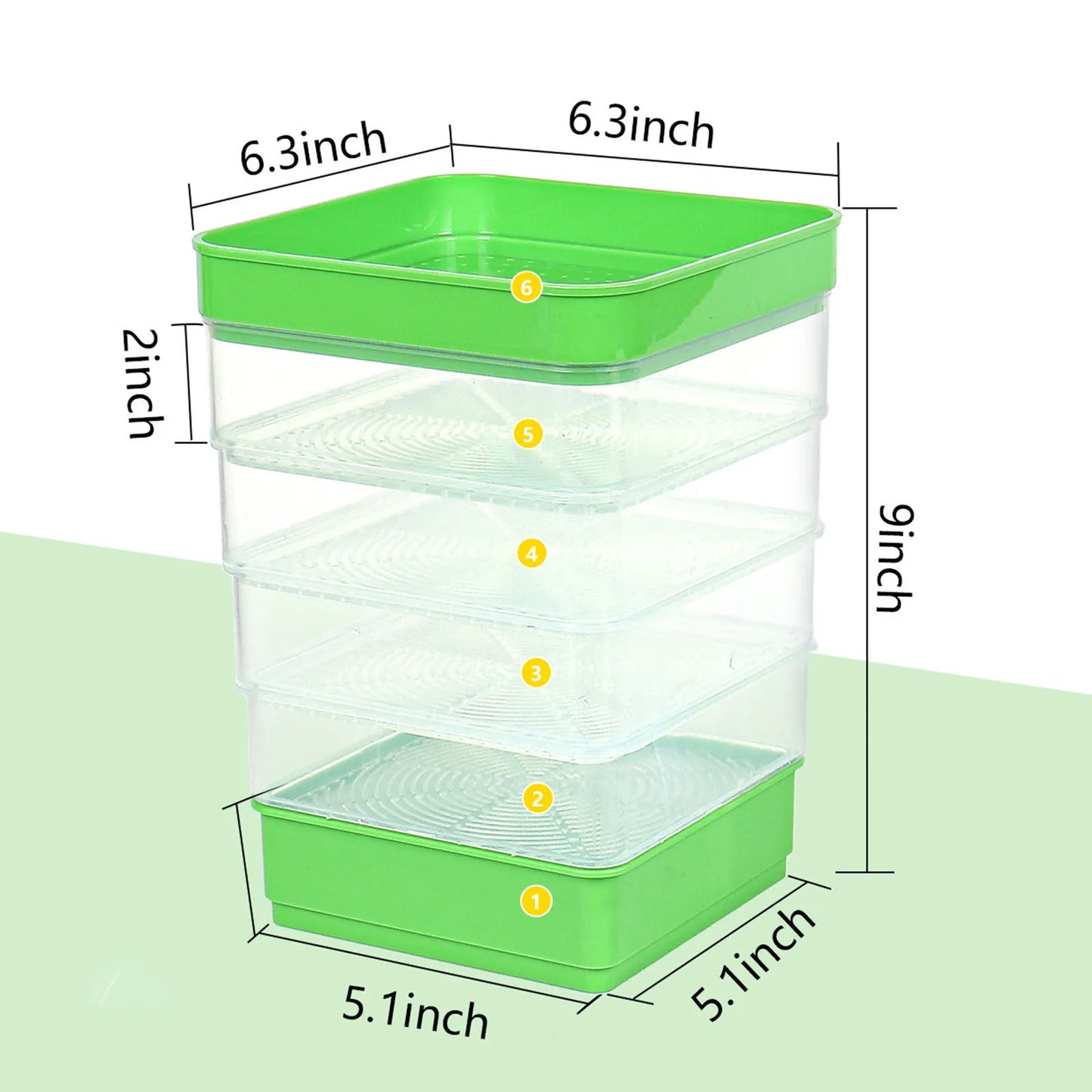 Seed Sprouting Kits Versatile Sprouts Grower Indoor Gardening Plant Germination Trays for Broccoli Alfalfa Seeds Wheat