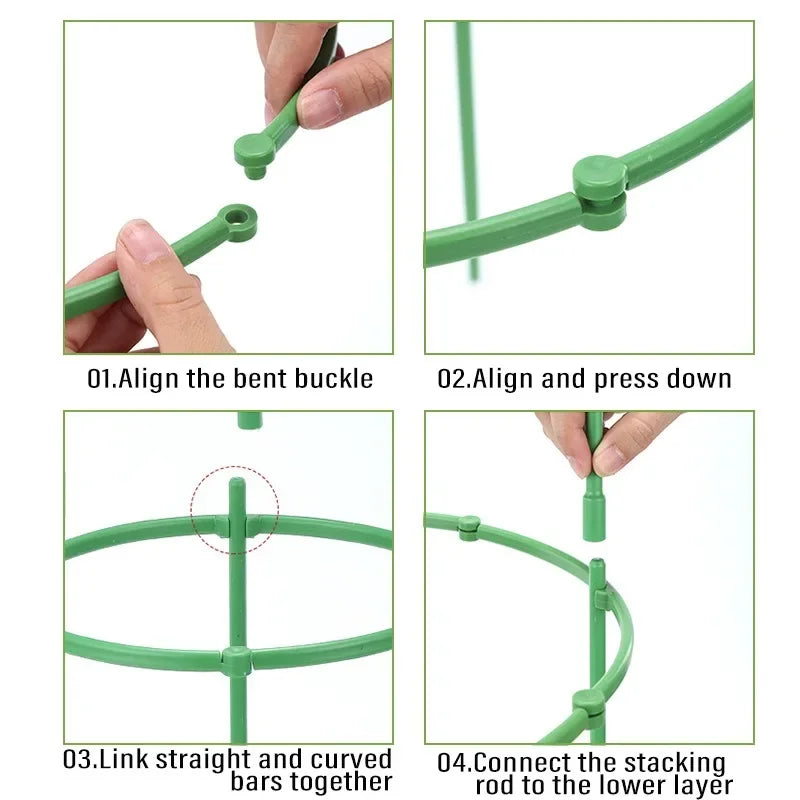 Greenhouse Arrangement Semicircle Fixed Rod Green Plant Support Pile Frame Indoor Flower Plants Vine Climbing Bracket Hock Pen