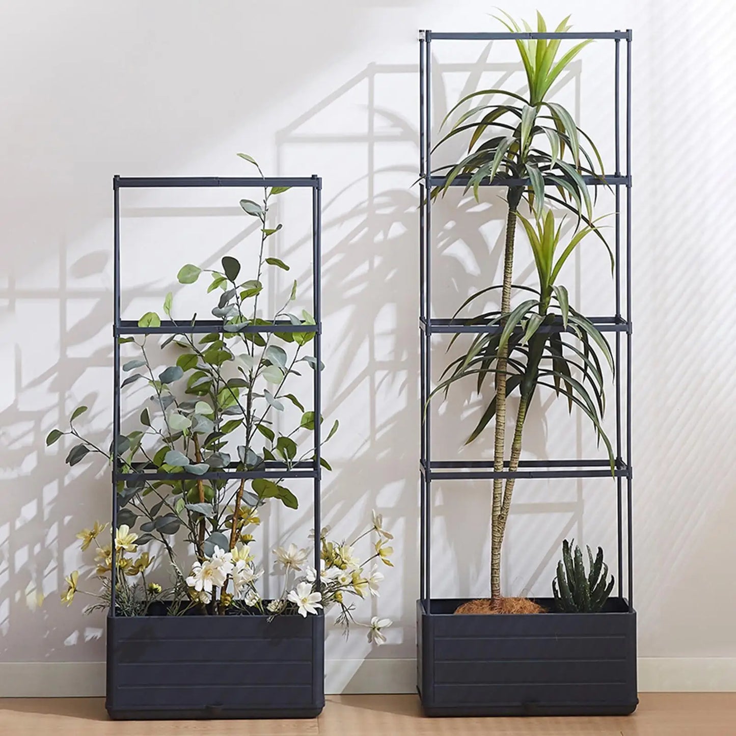 Vertical Gardening Planter Box with Climbing Trellis