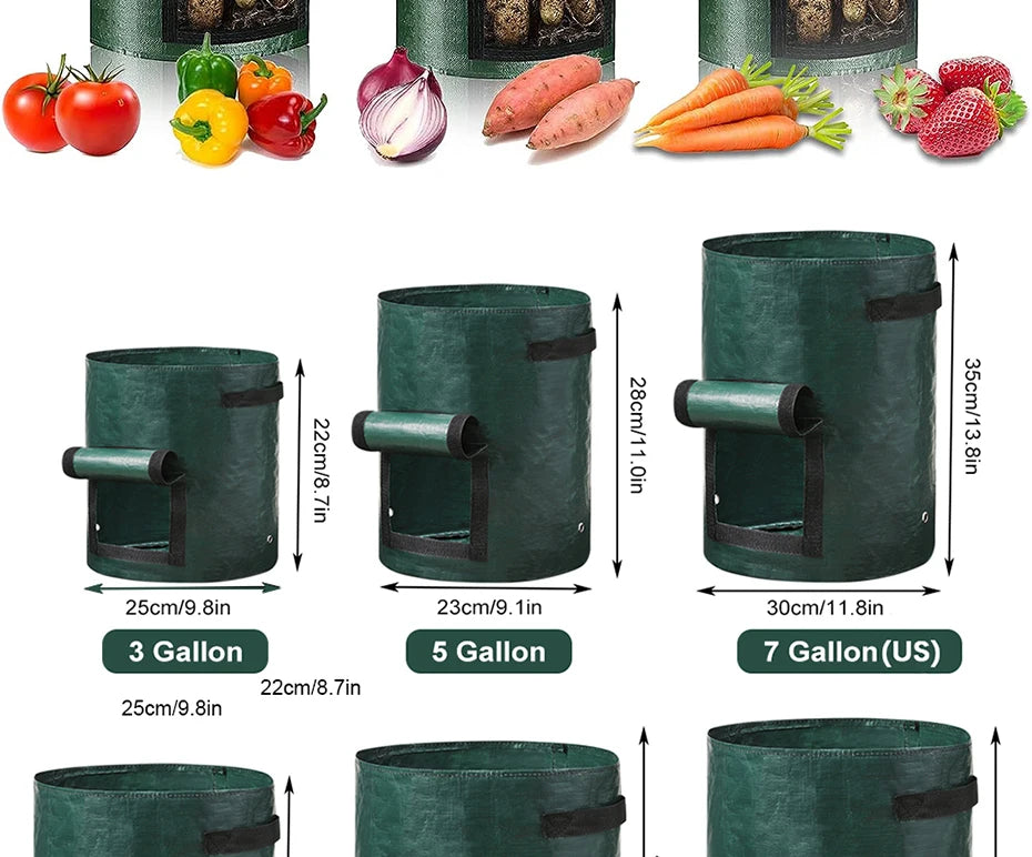 Garden Grow Bags - 3,5,7, &10 Gallon