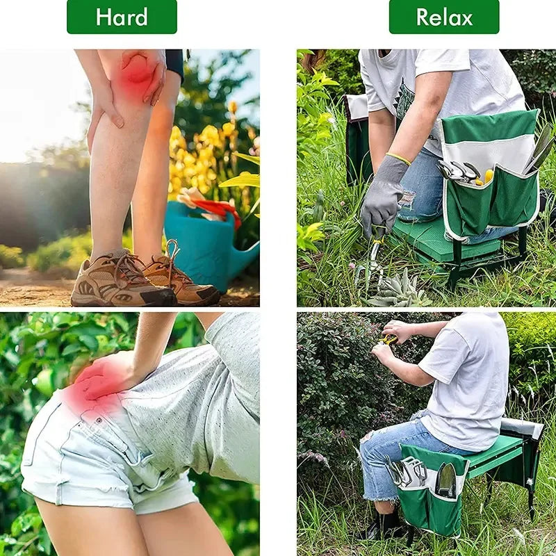 Garden Kneeler Folding Garden Seat with Thicken Widen Soft Kneeling Pad