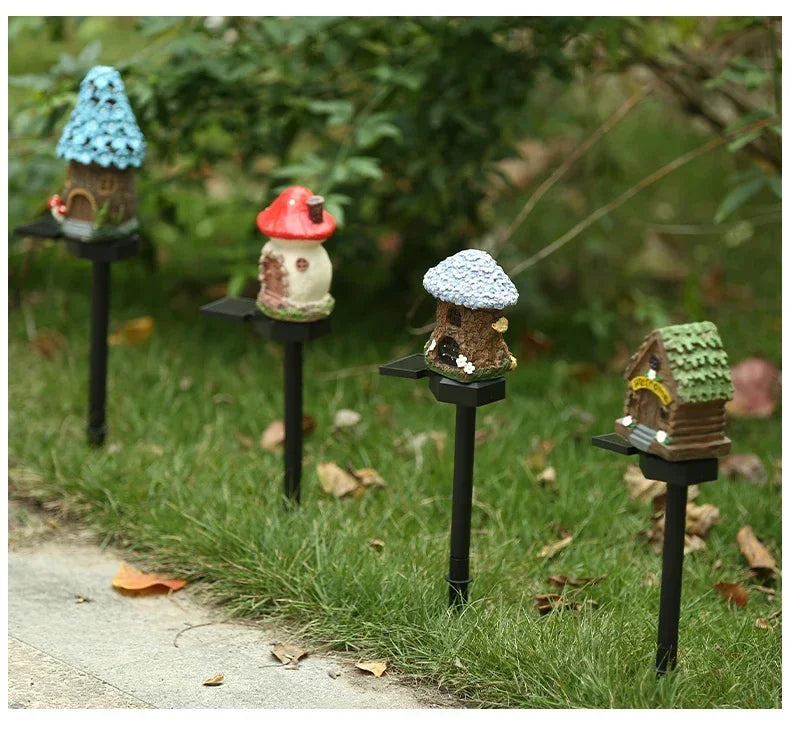 Solar Powered Fairy House Lawn Lamp