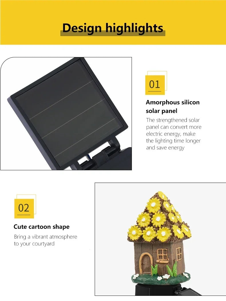 Solar Powered Fairy House Lawn Lamp
