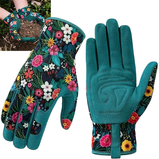 Flower Power - Breathable leather Garden Gloves with Grips