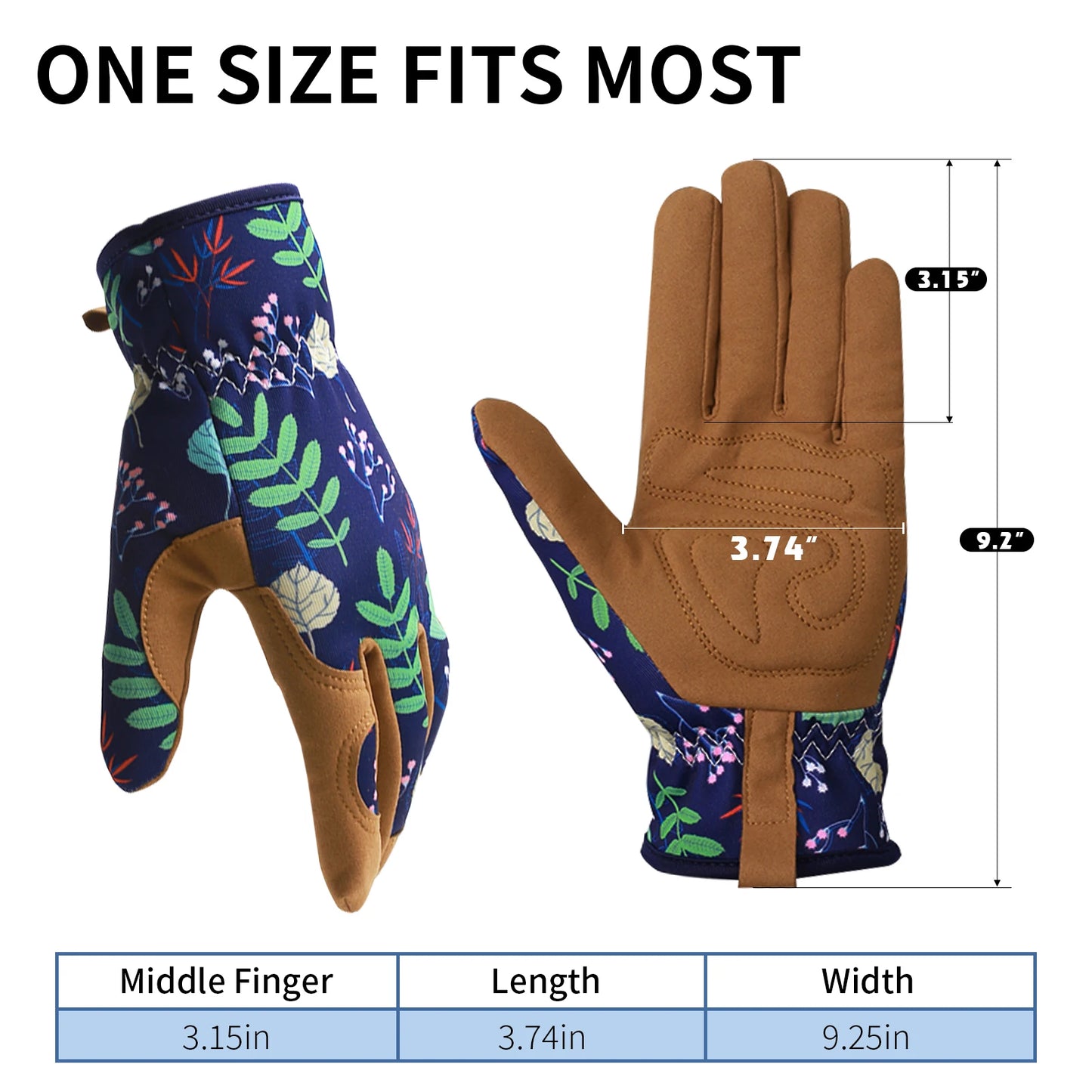 Flower Power - Breathable leather Garden Gloves with Grips