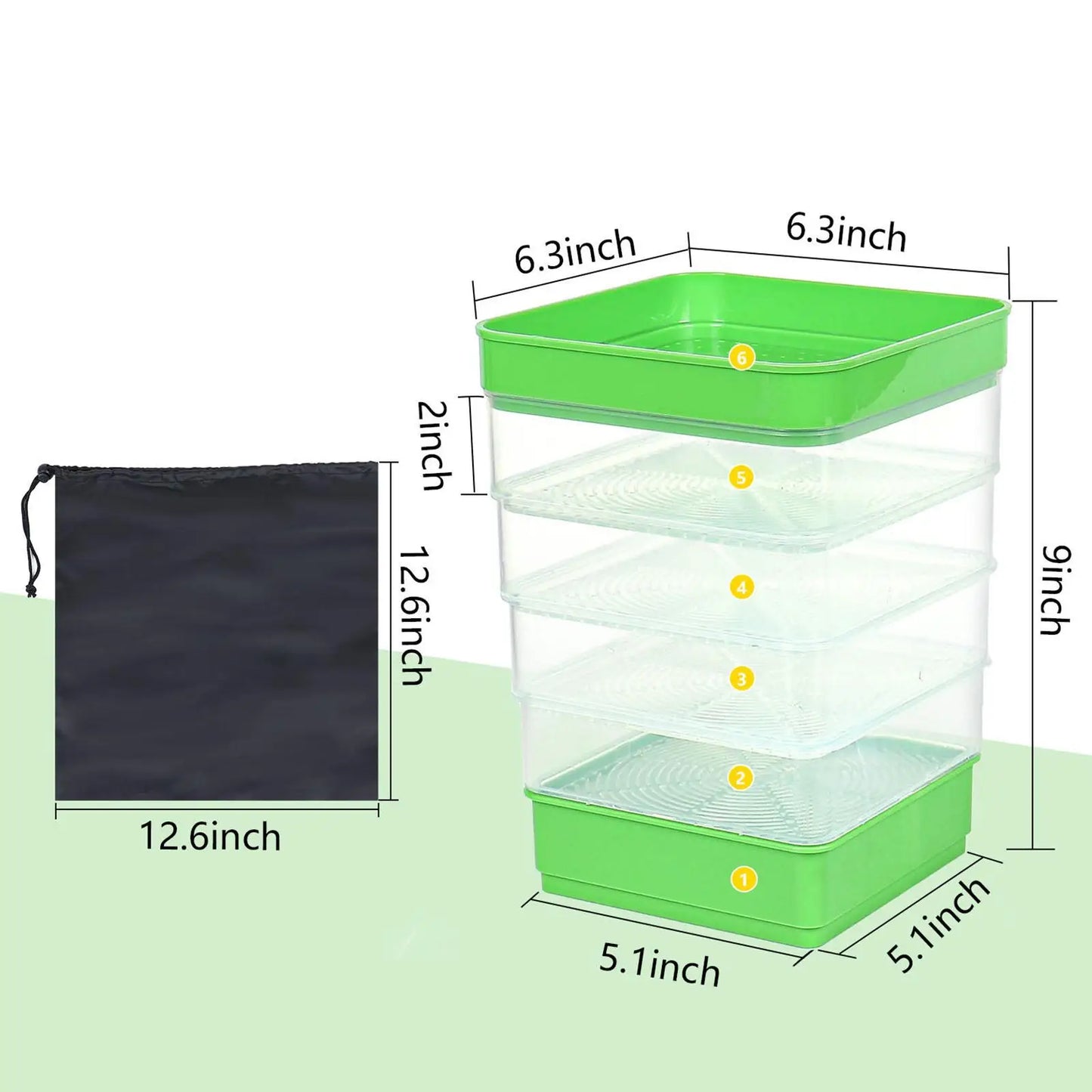 Seed Sprouting Kits Versatile Sprouts Grower Indoor Gardening Plant Germination Trays for Broccoli Alfalfa Seeds Wheat