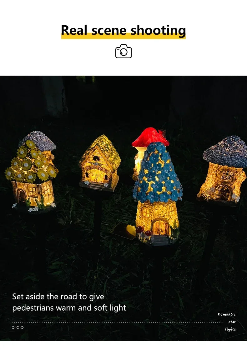Solar Powered Fairy House Lawn Lamp