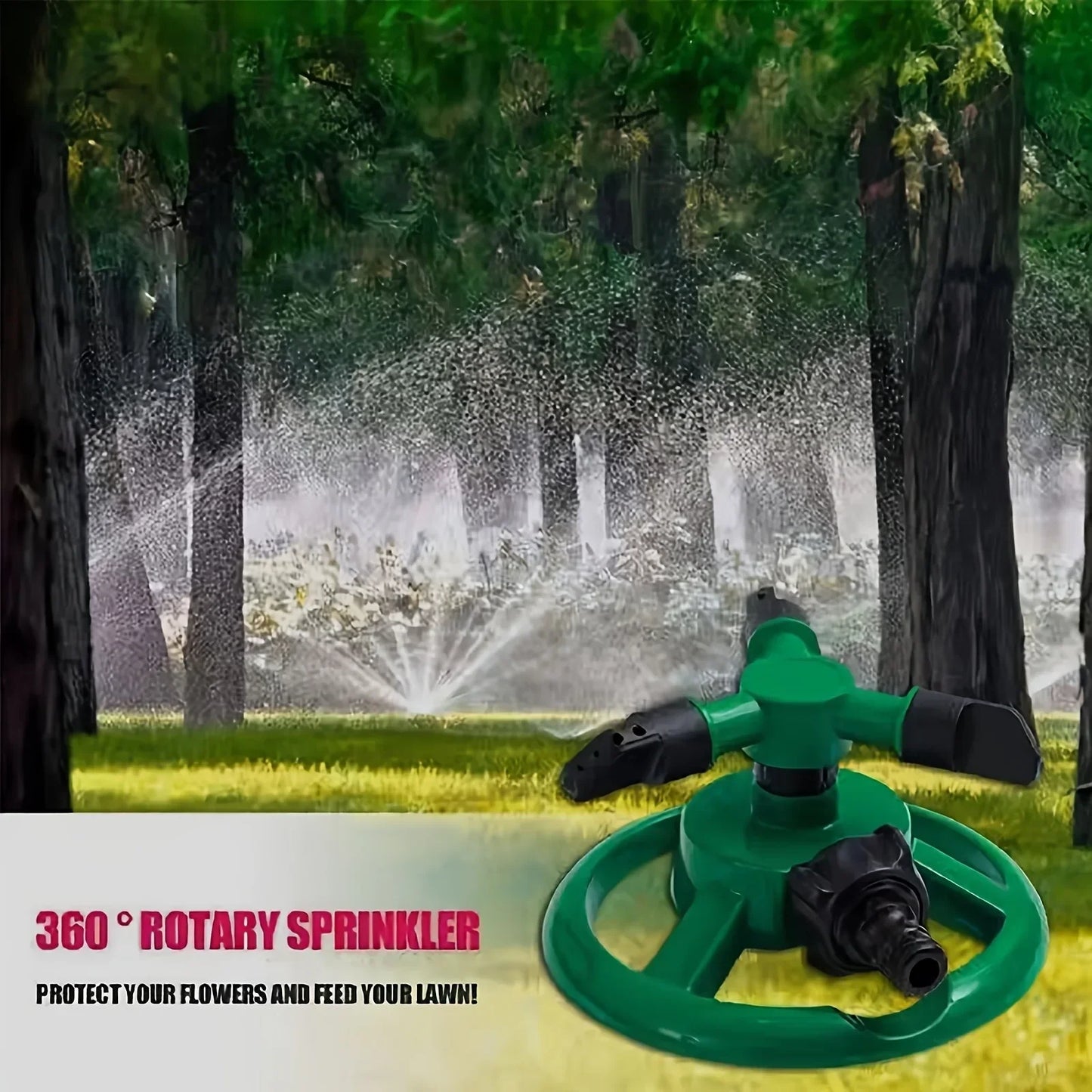 Garden Lawn Automatic Irrigator, 360° Rotating Spray, Efficient Watering Tool for Yard Garden Plant Watering