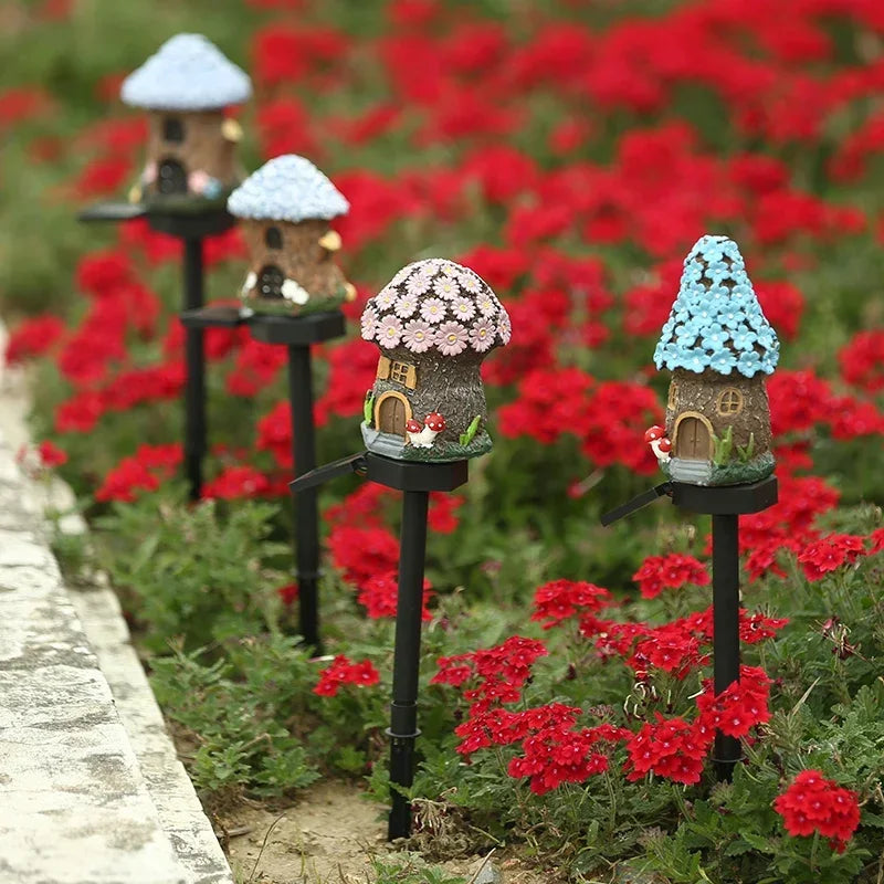 Solar Powered Fairy House Lawn Lamp