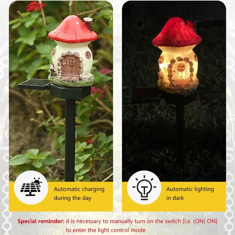 Solar Powered Fairy House Lawn Lamp