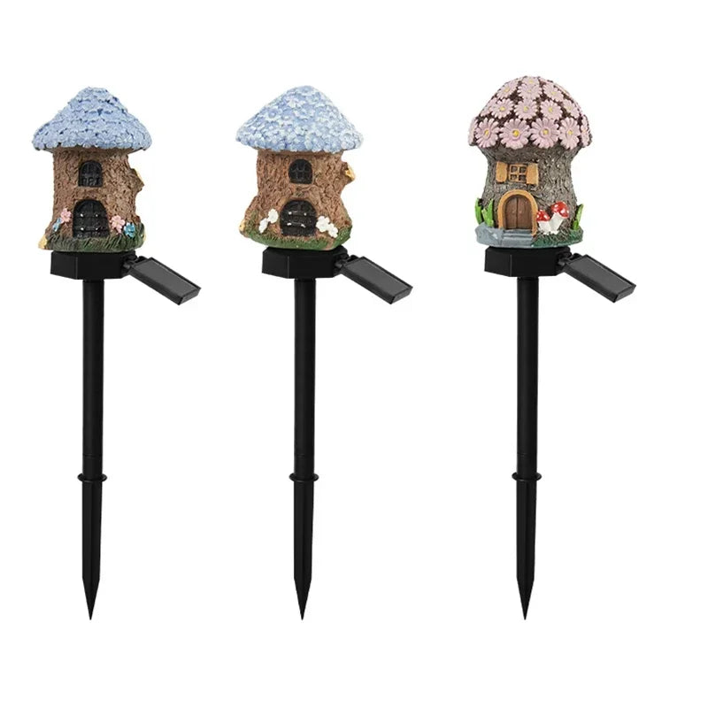 Solar Powered Fairy House Lawn Lamp