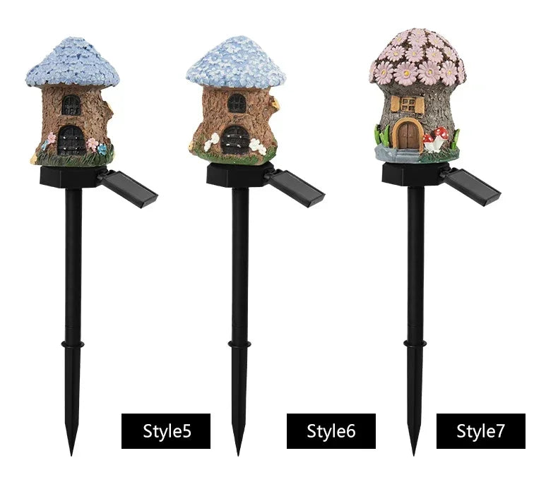 Solar Powered Fairy House Lawn Lamp