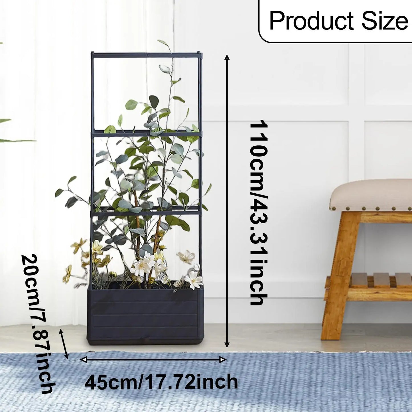 Vertical Gardening Planter Box with Climbing Trellis